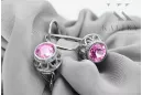 Vintage craft Earrings Amethyst Sterling silver 925 vec117s